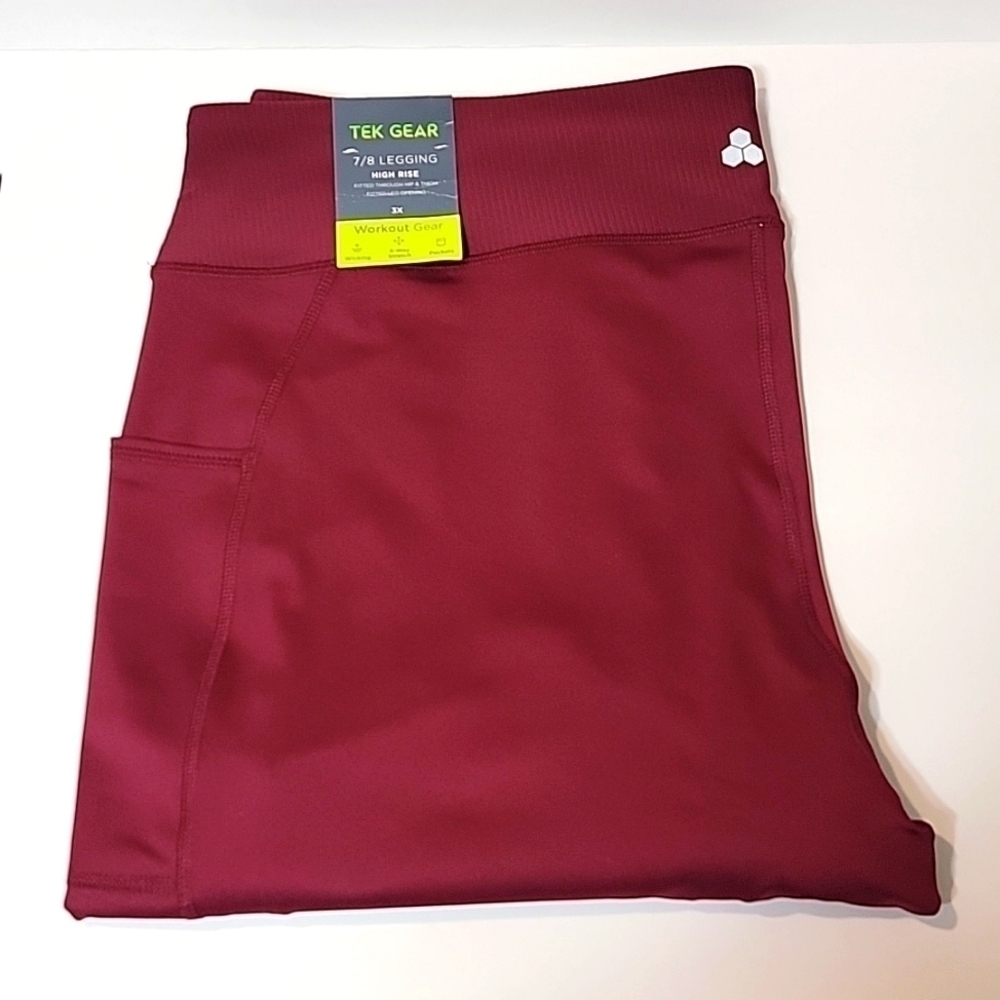 TEK GEAR 7/8 high rise leggings workout exercise pants 3X New Years Resolutions! - Picture 2 of 3